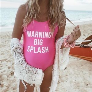 Maternity One-piece Swimwear - Hot pink
